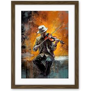 Artery8 Street Musician Playing Jazz Music on his Violin Artwork Framed Wall Art Print 18X24 Inch Artery8 Street Musician Playing Jazz Music on his Violin Artwork Framed Wall Art Print 18X24 Inch