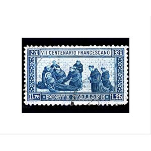 Wee Blue Coo POSTAGE STAMP ITALY VINTAGE ST FRANCIS DEATH BLACK FRAMED ART PRINT B12X8767 Wee Blue Coo POSTAGE STAMP ITALY VINTAGE ST FRANCIS DEATH BLACK FRAMED ART PRINT B12X8767