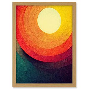 Wee Blue Coo Abstract Sunrise Sunset Sunshine Retro Style Yellow Orange Cream Teal Artwork Framed A3 Wall Art Print Wee Blue Coo Abstract Sunrise Sunset Sunshine Retro Style Yellow Orange Cream Teal Artwork Framed A3 Wall Art Print