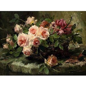 Wee Blue Coo Painting Mortelmans Pink Roses A Basket Art Print Poster Wall Decor 12X16 Inch Wee Blue Coo Painting Mortelmans Pink Roses A Basket Art Print Poster Wall Decor 12X16 Inch