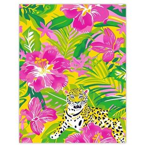 Artery8 Pink Lily Tropical Flower Pattern with Leopard For Living Room Extra Large XL Wall Art Poster Print Artery8 Pink Lily Tropical Flower Pattern with Leopard For Living Room Extra Large XL Wall Art Poster Print