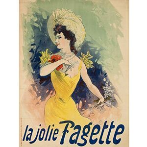Fine Art Prints Kunstdruck auf Leinwand, Motiv: Cheret Sänger Pretty Fagette Nouveau Vintage Werbung groß Fine Art Prints Kunstdruck auf Leinwand, Motiv: Cheret Sänger Pretty Fagette Nouveau Vintage Werbung groß