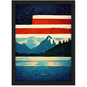 Wee Blue Coo Glacier National Park American Flag Design Iconic Artwork Framed A3 Wall Art Print Wee Blue Coo Glacier National Park American Flag Design Iconic Artwork Framed A3 Wall Art Print