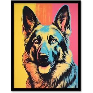 Artery8 Alsatian Dog Multi Coloured German Shepherd Screenprint Risograph Artwork Spot Block Colour Duotone Retro Riso Interior Design Artwork Framed Wall Art Print A4 Artery8 Alsatian Dog Multi Coloured German Shepherd Screenprint Risograph Artwork Spot Block Colour Duotone Retro Riso Interior Design Artwork Framed Wall Art Print A4