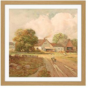 Artery8 Country Home Landscape Trees Pond Painting Square Wooden Framed Wall Art Print Picture 16X16 Inch Artery8 Country Home Landscape Trees Pond Painting Square Wooden Framed Wall Art Print Picture 16X16 Inch