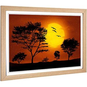 Big Box Art Framed Print of Landscape Trees Forest & Birds Sunset (2) Design Wall Art Picture Home Decor for Kitchen, Living Room, Bedroom, Hallway, Oak, A2 / 24.5x18 Inch / 62x45cm Big Box Art Framed Print of Landscape Trees Forest & Birds Sunset (2) Design Wall Art Picture Home Decor for Kitchen, Living Room, Bedroom, Hallway, Oak, A2 / 24.5x18 Inch / 62x45cm