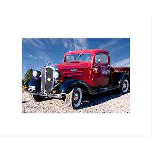 Wee Blue Coo VINTAGE PICK UP TRUCK RED BLACK FRAME FRAMED ART PRINT PICTURE MOUNT B12X9255 Wee Blue Coo VINTAGE PICK UP TRUCK RED BLACK FRAME FRAMED ART PRINT PICTURE MOUNT B12X9255