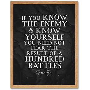 Artery8 Slate Inspiring Quote Sun Tzu Know Yourself Need Not Fear Result Art Print Framed Poster Wall Decor 12x16 inch Artery8 Slate Inspiring Quote Sun Tzu Know Yourself Need Not Fear Result Art Print Framed Poster Wall Decor 12x16 inch