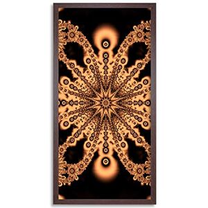 Wee Blue Coo Fractal Symmetry Pattern Graphic Sienna Long Panel Framed Wall Art Print Wee Blue Coo Fractal Symmetry Pattern Graphic Sienna Long Panel Framed Wall Art Print