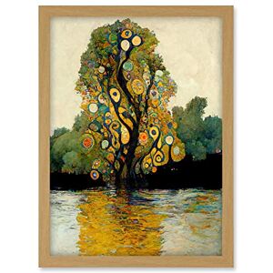 Doppelganger33 LTD Klimt Style Tree River Bank Scene Artwork Framed A3 Wall Art Print Doppelganger33 LTD Klimt Style Tree River Bank Scene Artwork Framed A3 Wall Art Print