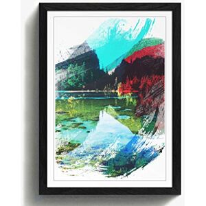 Arty Pie Framed Print Black A2 (24.5x18 Inch) Beautiful Lake and Mountain Landscape V2, Wood, Multi-Colour, 60 x 42 x 2 cm Arty Pie Framed Print Black A2 (24.5x18 Inch) Beautiful Lake and Mountain Landscape V2, Wood, Multi-Colour, 60 x 42 x 2 cm