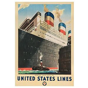 Wee Blue Coo Travel Ad United States Lines SS Leviathan Ship Wall Art Print Wee Blue Coo Travel Ad United States Lines SS Leviathan Ship Wall Art Print