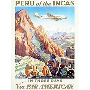 Wee Blue Coo TRAVEL TRANPORT AIRLINE TOURISM PERU INCA LLAMA MACHU PICCHU PRINT 18x24 INCH LV4338 Wee Blue Coo TRAVEL TRANPORT AIRLINE TOURISM PERU INCA LLAMA MACHU PICCHU PRINT 18x24 INCH LV4338