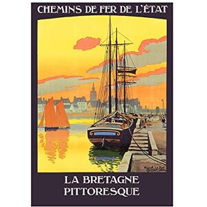 Wee Blue Coo Travel Brittany France Harbour Boat Ship Port Sea Wall Art Print Wee Blue Coo Travel Brittany France Harbour Boat Ship Port Sea Wall Art Print