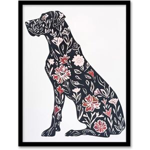 Artery8 Elegant Flower Pattern Great Dane Dog Lover Living Room Artwork Framed Wall Art Print A4 Artery8 Elegant Flower Pattern Great Dane Dog Lover Living Room Artwork Framed Wall Art Print A4