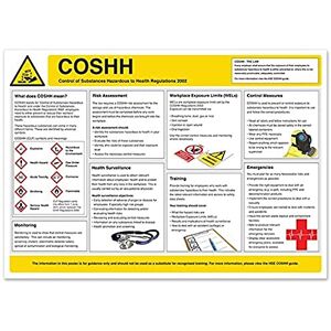 VSafety V Safety Coshh Workplace Safety Guidance Poster A2 (594 x 420 mm) Safety Sign VSafety V Safety Coshh Workplace Safety Guidance Poster A2 (594 x 420 mm) Safety Sign