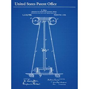 Artery8 Tesla Electrical Energy Transmitter 1914 Vintage Patent Unframed Wall Art Print Poster Home Decor Premium Artery8 Tesla Electrical Energy Transmitter 1914 Vintage Patent Unframed Wall Art Print Poster Home Decor Premium