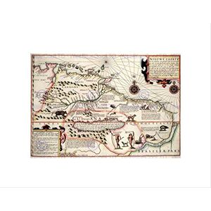 Wee Blue Coo Map Antique Guyana Caribbean South America Wall Art Print Wee Blue Coo Map Antique Guyana Caribbean South America Wall Art Print