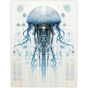 Artery8 Jellyfish Military Robot Hybrid Schematic Blueprint Futuristic Secret Complex Arcane Manuscript Gift For Him Man Cave Large Wall Art Poster Print Thick Paper 18X24 Inch Artery8 Jellyfish Military Robot Hybrid Schematic Blueprint Futuristic Secret Complex Arcane Manuscript Gift For Him Man Cave Large Wall Art Poster Print Thick Paper 18X24 Inch