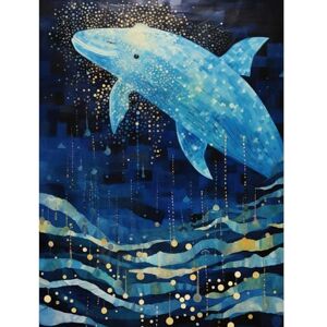Artery8 Blue Whale Breach in Winter Waters Moonlit Seascape Waves Extra Large XL Wall Art Poster Print Artery8 Blue Whale Breach in Winter Waters Moonlit Seascape Waves Extra Large XL Wall Art Poster Print