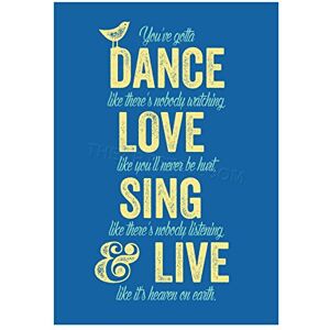 Wee Blue Coo Quote Dance Love Sing Live Framed Picture Art Wall Art Print Wee Blue Coo Quote Dance Love Sing Live Framed Picture Art Wall Art Print