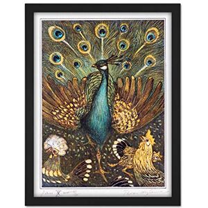 Artery8 Hoytema Peacock Chickens Birds Drawing Artwork Framed Wall Art Print 18X24 Inch Artery8 Hoytema Peacock Chickens Birds Drawing Artwork Framed Wall Art Print 18X24 Inch