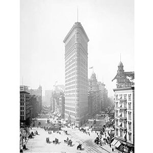 Artery8 New York Flat Iron Building Vintage Photo Large XL Wall Art Canvas Print Artery8 New York Flat Iron Building Vintage Photo Large XL Wall Art Canvas Print
