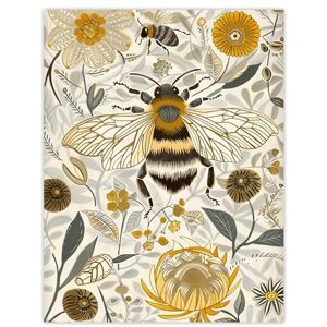 Artery8 Honey Bee Flowers Bright Stylised Floral Design Living Room Large Wall Art Poster Print Thick Paper 18X24 Inch Artery8 Honey Bee Flowers Bright Stylised Floral Design Living Room Large Wall Art Poster Print Thick Paper 18X24 Inch