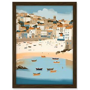 Artery8 Small Boats in St Ives Bay Coastal Cityscape Artwork Framed A3 Wall Art Print Artery8 Small Boats in St Ives Bay Coastal Cityscape Artwork Framed A3 Wall Art Print