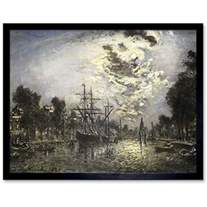 Artery8 Barthold Jongkind Rotterdam Moonlight Painting Art Print Framed Poster Wall Decor 12x16 inch Artery8 Barthold Jongkind Rotterdam Moonlight Painting Art Print Framed Poster Wall Decor 12x16 inch