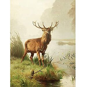 Wee Blue Coo Painting Animal Portrait Red Deer Stag Mackeprang Art Large Art Print Poster Wall Decor 18x24 inch Wee Blue Coo Painting Animal Portrait Red Deer Stag Mackeprang Art Large Art Print Poster Wall Decor 18x24 inch