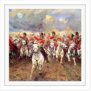 Artery8 Thompson Scotland Forever Battle Waterloo Painting Square Wooden Framed Wall Art Print Picture 16X16 Inch Artery8 Thompson Scotland Forever Battle Waterloo Painting Square Wooden Framed Wall Art Print Picture 16X16 Inch