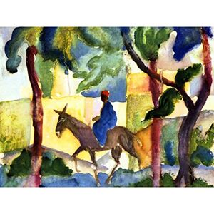 Wee Blue Coo August Macke Donkey Rider Old Master Art Painting Large Art Print Poster Wall Decor 18x24 inch Wee Blue Coo August Macke Donkey Rider Old Master Art Painting Large Art Print Poster Wall Decor 18x24 inch
