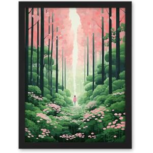 Artery8 Mount Yoshino Cherry Blossom Tree Forest Bright Artwork Baby Pink Green Walk in Nature Trail Artwork Framed Wall Art Print 18X24 Inch Artery8 Mount Yoshino Cherry Blossom Tree Forest Bright Artwork Baby Pink Green Walk in Nature Trail Artwork Framed Wall Art Print 18X24 Inch