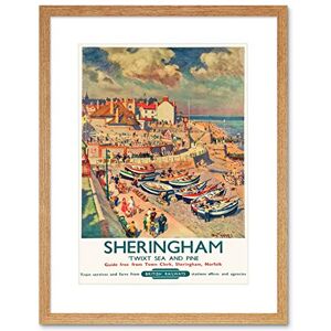Wee Blue Coo Travel Sheringham British Railways Seaside Boats Tourists Village Framed Wall Art Print Wee Blue Coo Travel Sheringham British Railways Seaside Boats Tourists Village Framed Wall Art Print