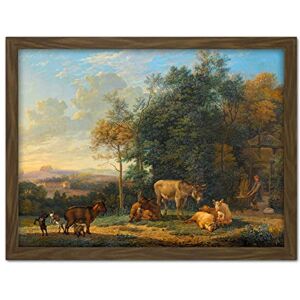 Artery8 Du Jardin Landscape Two Donkeys Goats Pigs Painting Artwork Framed Wall Art Print 18X24 Inch Artery8 Du Jardin Landscape Two Donkeys Goats Pigs Painting Artwork Framed Wall Art Print 18X24 Inch