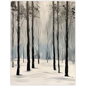 Artery8 White Winter Morning Forest Oil Painting Serene Living Room Extra Large XL Wall Art Poster Print Artery8 White Winter Morning Forest Oil Painting Serene Living Room Extra Large XL Wall Art Poster Print