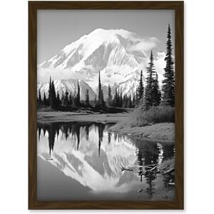 Artery8 Mount McKinley Reflecting on Wonder Lake Tranquil Water Black and White Photograph Scenic Mountain Valley Landscape Artwork Framed A3 Wall Art Print Artery8 Mount McKinley Reflecting on Wonder Lake Tranquil Water Black and White Photograph Scenic Mountain Valley Landscape Artwork Framed A3 Wall Art Print