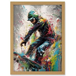 Artery8 Snowboarding Extreme Sport Athlete Paint Splat Artwork Framed A3 Wall Art Print Artery8 Snowboarding Extreme Sport Athlete Paint Splat Artwork Framed A3 Wall Art Print