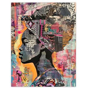 Artery8 African Woman Headwrap Portrait Modern Colourful Living Room Extra Large XL Wall Art Poster Print Artery8 African Woman Headwrap Portrait Modern Colourful Living Room Extra Large XL Wall Art Poster Print