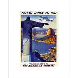 Wee Blue Coo TRAVEL AIRLINE AD RIO BRAZIL SUGARLOAF CHRIST PLANE FRAMED ART PRINT B12X6337 Wee Blue Coo TRAVEL AIRLINE AD RIO BRAZIL SUGARLOAF CHRIST PLANE FRAMED ART PRINT B12X6337