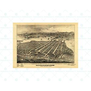 Wee Blue Coo Map Coronado Beach San Diego Bay Wall Art Print Wee Blue Coo Map Coronado Beach San Diego Bay Wall Art Print