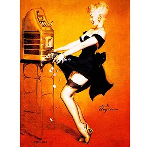 Wee Blue Coo Painting Portrait Pin Up Girl Pot Luck Gamble Win Coins Art Print Poster Wall Decor 12X16 Inch Wee Blue Coo Painting Portrait Pin Up Girl Pot Luck Gamble Win Coins Art Print Poster Wall Decor 12X16 Inch