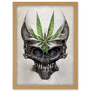 Doppelganger33 LTD Alien Skull With Marijuana Leaf Colour Pencil Illustration Artwork Framed A3 Wall Art Print Doppelganger33 LTD Alien Skull With Marijuana Leaf Colour Pencil Illustration Artwork Framed A3 Wall Art Print
