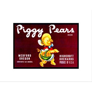 Wee Blue Coo Advert Food Fruit Pears Pig Basket USA Picture Wall Art Print Wee Blue Coo Advert Food Fruit Pears Pig Basket USA Picture Wall Art Print