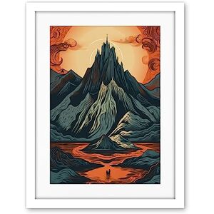 Artery8 Erebor The Lonely Mountain Landscape Illustration Artwork Framed Wall Art Print 18X24 Inch Artery8 Erebor The Lonely Mountain Landscape Illustration Artwork Framed Wall Art Print 18X24 Inch