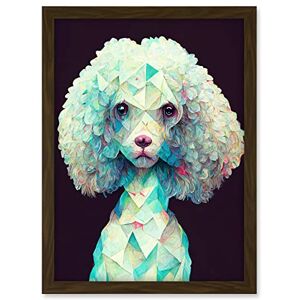 Doppelganger33 LTD The Polygon Poodle Abstract Teal Dog Painting Artwork Framed A3 Wall Art Print Doppelganger33 LTD The Polygon Poodle Abstract Teal Dog Painting Artwork Framed A3 Wall Art Print