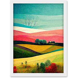 Doppelganger33 LTD Four Seasons Colourful Modern Country Landscape Painting Artwork Framed A3 Wall Art Print Doppelganger33 LTD Four Seasons Colourful Modern Country Landscape Painting Artwork Framed A3 Wall Art Print