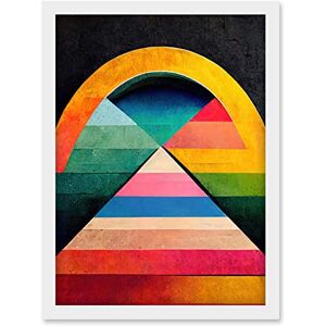 Doppelganger33 LTD Abstract Geometric Retro Rainbow Architecture Triangle Painting Artwork Framed Wall Art Print A4 Doppelganger33 LTD Abstract Geometric Retro Rainbow Architecture Triangle Painting Artwork Framed Wall Art Print A4