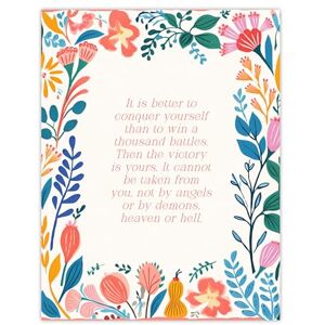 Artery8 Conquer Yourself Buddhist Mindfulness Quote Floral Buddha Meditation Enlightenment Vihara Extra Large XL Wall Art Poster Print Artery8 Conquer Yourself Buddhist Mindfulness Quote Floral Buddha Meditation Enlightenment Vihara Extra Large XL Wall Art Poster Print